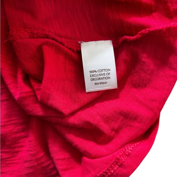 J. Jill Cotton Red V Neck Floral Embroidered Bohemian Long Sleeved Top Size 3X - Picture 7 of 8